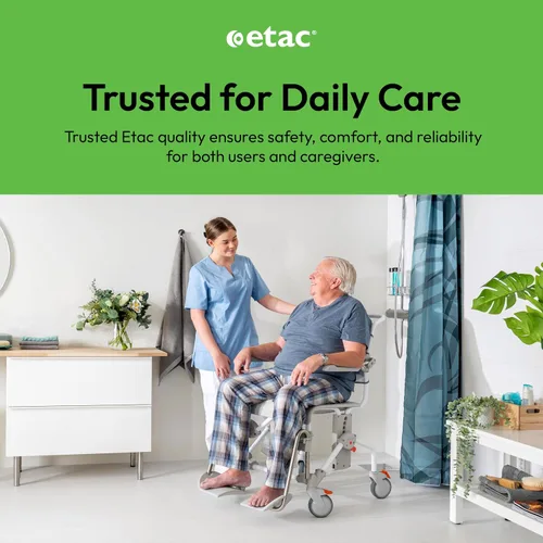 Vista 6 de Etac Swift Mobile-2 Silla de ducha con ruedas para ancianos, 353 libras Blanco