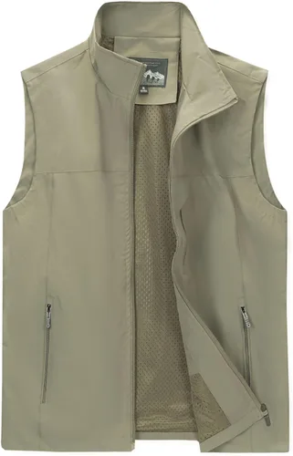 Vista 12 de Chalecos para hombre, a prueba de viento, ligero, softshell sin mangas Negro