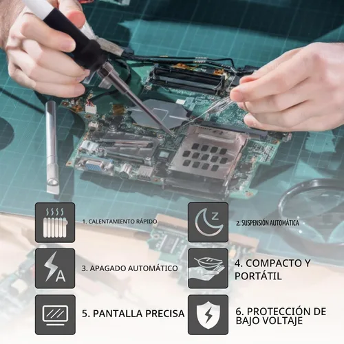 Vista 9 de Estación de soldador inalámbrico para batería Dewalt 20V Max, temperatura ajustable, suspensión automática y protección de bajo voltaje, conversión