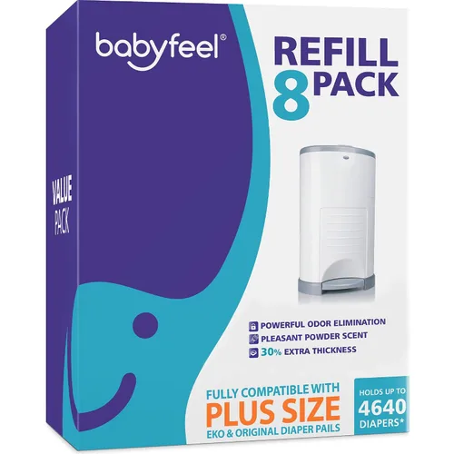 Vista 10 de Babyfeel Recambios compatibles con cubos de pañales DEKOR PLUS Paquete de 4 Exclusivo 30% de grosor extra Recambios de cubo de pañales