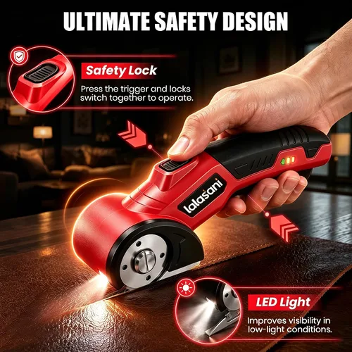 Vista 4 de Cortador de caja eléctrico inalámbrico para cartón, tijeras automáticas Rojo