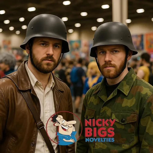 Vista 7 de Nicky Bigs Novelties WW2 M35 - Casco de plástico del ejército alemán Stahlhelm, accesorio para disfraz de Halloween, casco alemán, sombrero