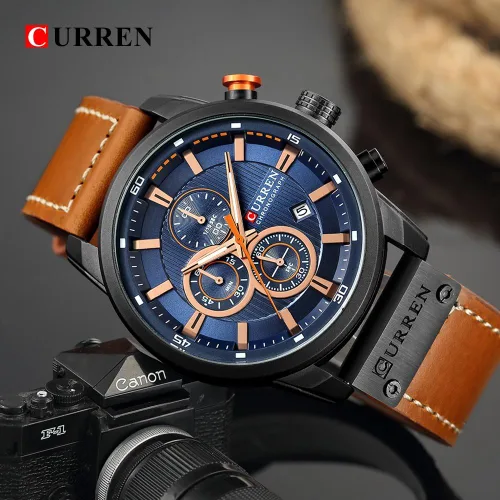 Vista 2 de Mgae - Reloj de pulsera para hombre con cronógrafo y correa de cuarzo analógica