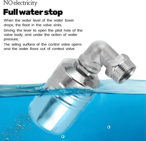 Vista 5 de Válvula de flotador de control de nivel de agua totalmente automática de acero inoxidable, válvula de flotador de acero inoxidable para tanque