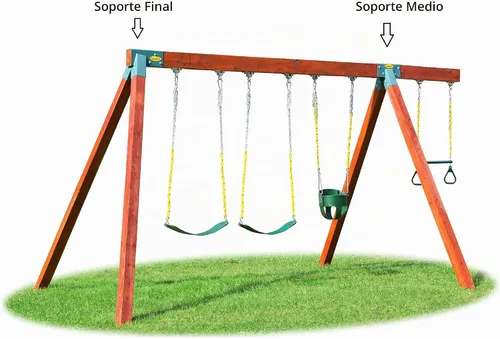 Vista 7 de Eastern Jungle Gym Easy 1-2-3 A-Frame - Soporte para columpio, color verde