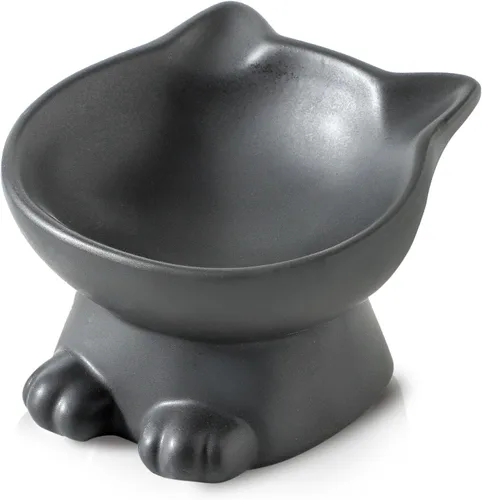 Vista 22 de Nihow Ceramic Basic Cat Bowls: cuenco para gatos de 5 pulgadas para alimentos y agua Food Grade Cat Dish for Small-Sized Cat - Microwave &