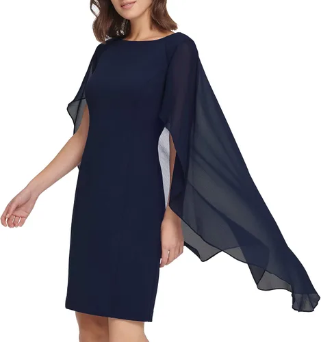 Vista 2 de DKNY Vestido de capa de crepé para mujer