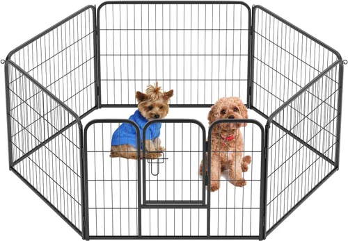 Vista 11 de BestPet Extensión de corral para perros 32 pulgadas, 2 paneles Corral resistente para mascotas con ejercicio de metal Paneles de cerca