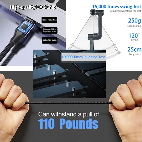 Vista 4 de Smithok Cable divisor estéreo USB C a doble de 0.250 in y 1/4 pulgadas, USB tipo C a cable de audio TS dual de 0.250 in 1/4 pulgadas para iPhone