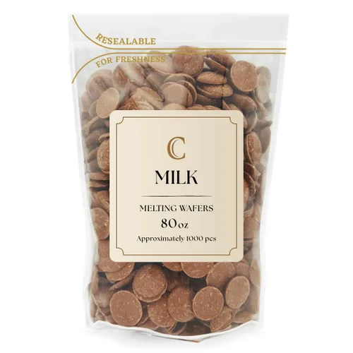 Vista 3 de Merckens - Bolsa de obleas de chocolate para derretir a granel, perfecta para sumergir, postres, hornear y más (1 libra, verde claro) (paquete de 3)