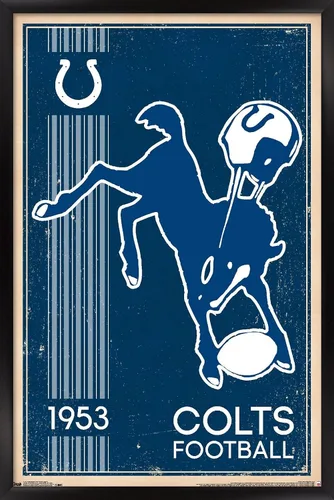 Vista 9 de Trends International NFL Indianapolis Colts - Retro Logo 14 Wall Poster, 14.725" x 22.375", Barnwood Framed Version