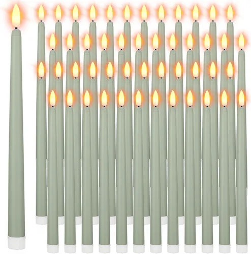 Vista 17 de Handepo Paquete de 48 velas LED sin llama, color rojo, 11 pulgadas