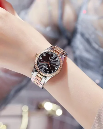 Vista 9 de Reloj mecánico automático para mujer Carnival con banda de acero inoxidable