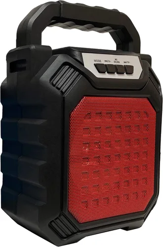 Vista 7 de Radio FM TF/USB Reproductor de MP3 Bluetooth Altavoz portátil Recargable-Rojo