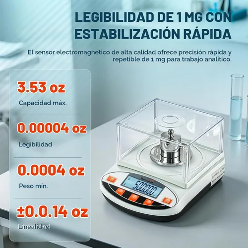Vista 2 de Bonvoisin Balanza analítica de escala de laboratorio 3.53 oz x 0.00004 oz