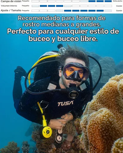 Vista 6 de Tusa Zensee - Máscara de buceo Negro