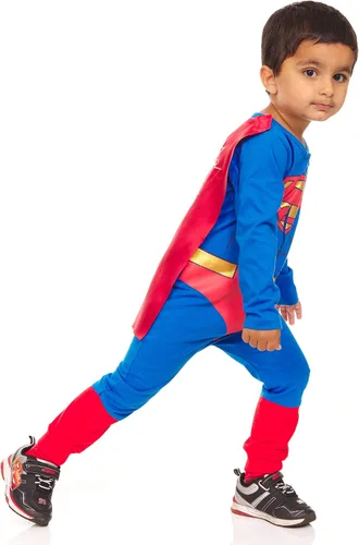 Vista 6 de DC Comics Toddler Boys Superhero Costume - Zip Up Jumpsuit with Cape
