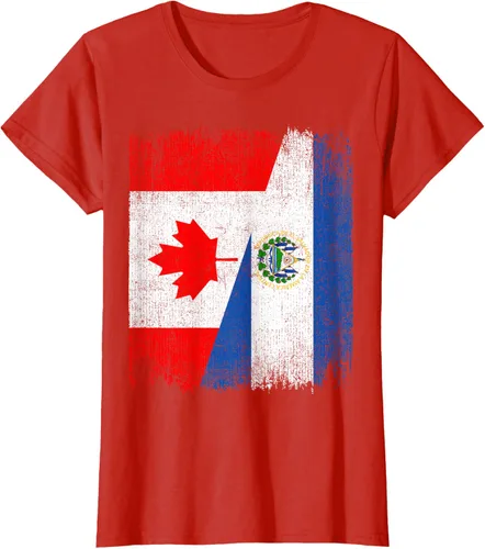 Vista 57 de Camiseta Half Canada El Salvador Flag Canadian Salvadoran Pride Roots