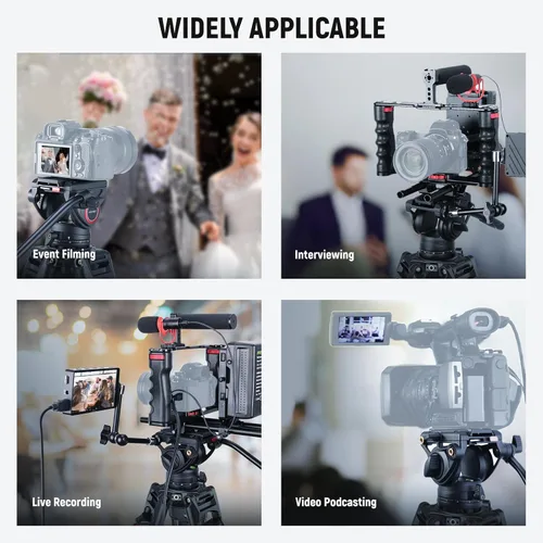 Vista 8 de NEEWER Trípode de cámara de video de 76", trípode portátil de liberación rápida de un paso con cabezal fluido, soporte de trípode de aluminio