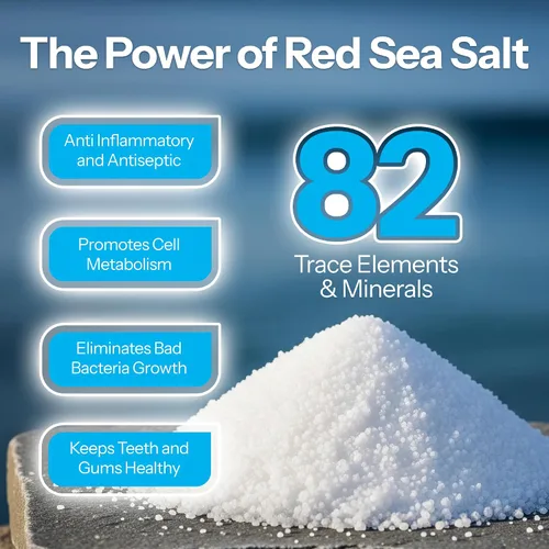 Vista 3 de H2Ocean Healing Rinse Natural Sea Salt Oral Care – Enjuague bucal para cuidado bucal – Ideal para piercings, dolor de garganta y salud de las encías