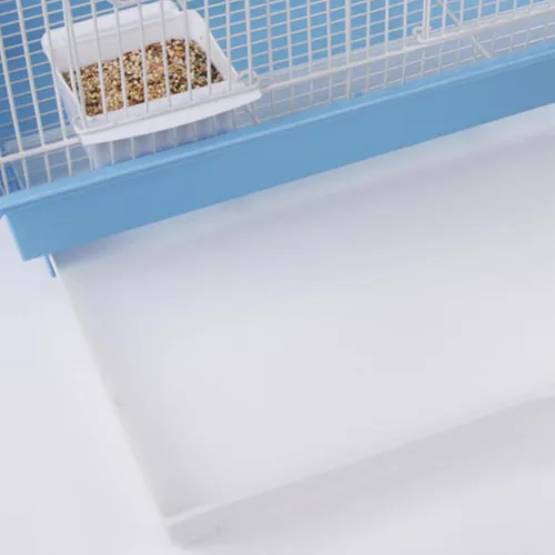 Vista 5 de Jaula para aves con triple tejado Prevue Hendryx, azul y blanco