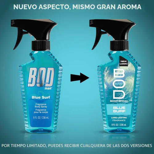 Vista 2 de Bod Hombre fragancia cuerpo Spray, Azul Surf, 8 Fluid Ounce