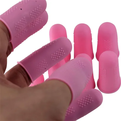 Vista 6 de Protectores de dedos [serie Flex – Paquete de 9] cubiertas antiadherentes de silicona [pequeño (3) / mediano (3) / grande (3)] – para pegamento