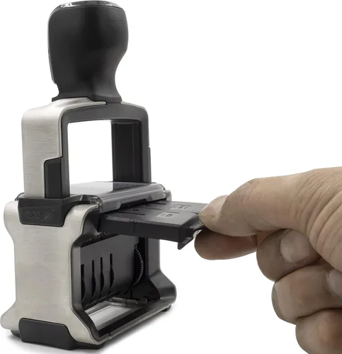 Vista 4 de Rubber Stamp Creation - 5117 Sello profesional de 12 mensajes con fecha, autoentintado, color de tinta negra