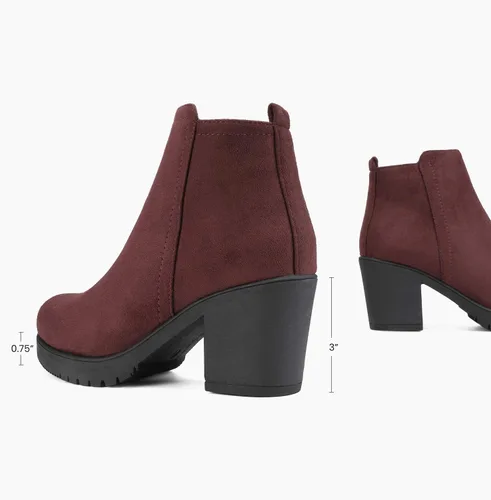 Vista 6 de DREAM PAIRS Women's Ankle Boots Chunky Heel Platform Fall Heeled Short Booties Shoes
