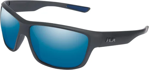 Vista 13 de HUK Gafas de sol, lentes polarizadas con marcos de rendimiento, gafas de sol para pesca, deportes y exteriores (Challenge) Espejo azul/negro mate