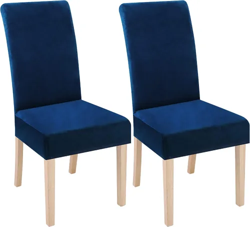 Vista 57 de smiry - Fundas para sillas de comedor de terciopelo elástico y suave, extraíbles, Terciopelo, Beige