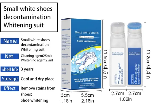 Vista 2 de El kit de limpiador de zapatos incluye limpiador de zapatos y blanqueador de zapatos, limpiador de zapatos blanco fácil de usar con cabezal
