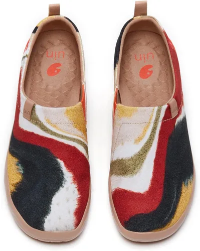Vista 60 de UIN Zapatos de viaje para caminar para hombre, sin cordones, de lona, informales, ligeros, cómodos y modernos, diseño de perritos felices Ahhhhh