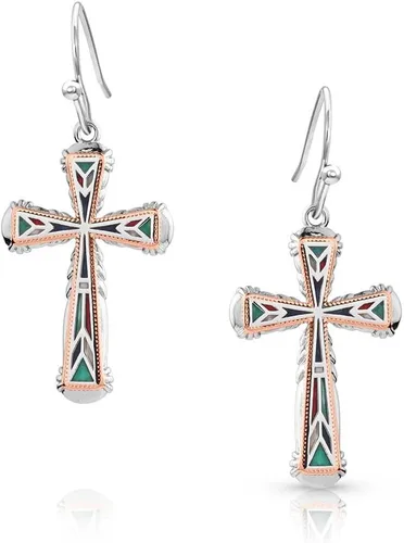 Vista 17 de Montana Silversmiths Pendientes de cruz estilo de vida occidental