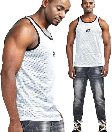 Vista 2 de AIMPACT Camiseta sin mangas de malla casual para hombre
