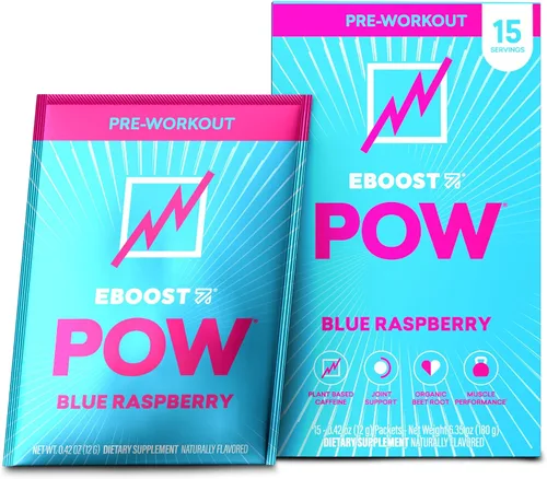 Vista 11 de EBOOST POW Natural - Polvo de preentrenamiento – 15 paquetes – Berry Melon Fizz – Un suplemento preentrenamiento para el rendimiento, apoyo