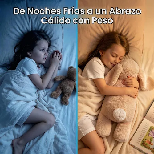 Vista 3 de Mewaii Peluches con peso de conejo, calentable, refrigerable, 2-5 libras Blanco crema