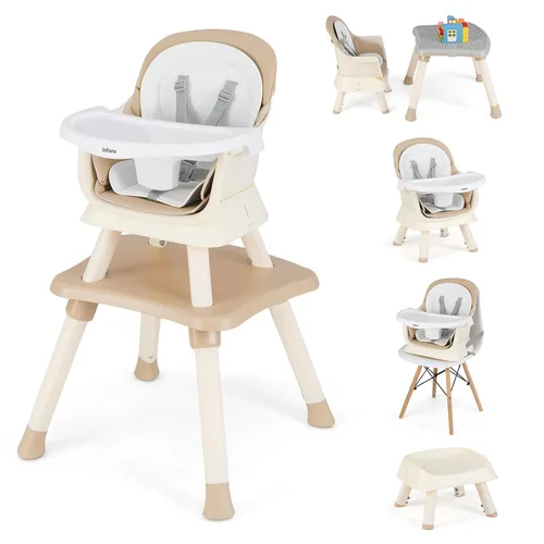 Vista 13 de INFANS Silla alta 8 en 1 para bebés y niños pequeños, asiento elevador Azul bebé