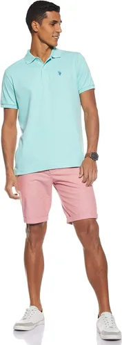Vista 6 de US Polo Assn Camisa entretejida de color sólido para hombre