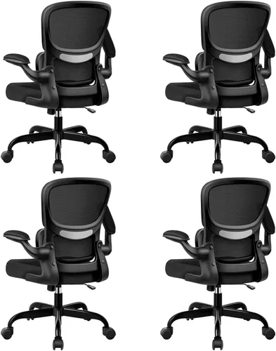 Vista 13 de BESTFAIR Silla de oficina ergonómica, silla de escritorio de malla transpirable cómoda con soporte lumbar, silla de computadora, silla de escritorio