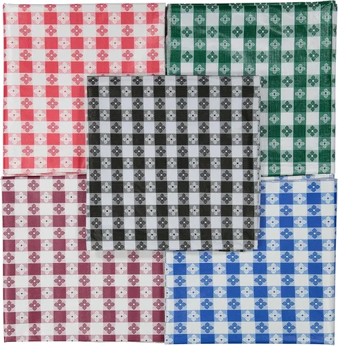 Vista 3 de Yourtablecloth - Mantel de vinilo a cuadros, con parte trasera de franela, para restaurantes, picnics, bistró, comedor interior y exterior Blanco