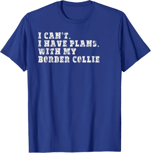 Vista 11 de Camiseta divertida con texto en inglés "I Can't I Have Plans With My Border Collie", Negro