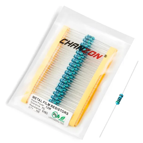 Vista 78 de Chanzon 100pcs 1/2W (0.5W) 1 Ω ohmios Resistencia fija de película metálica 0.01 ±1% Tolerancia 1R MF Orificio pasante Resistencias limitadoras