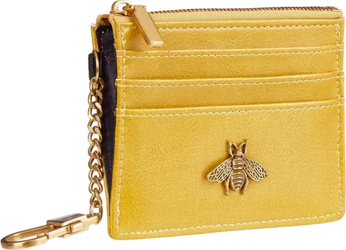 Vista 17 de SEAVILIA Tarjetero llavero cartera para mujer con ventana de identificación RFID monedero regalo abeja delgada minimalista pequeña cartera
