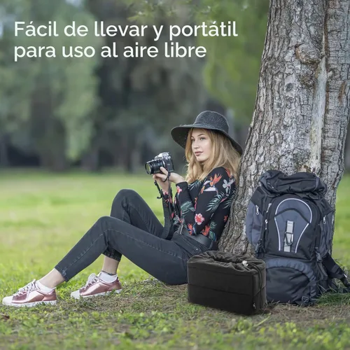 Vista 2 de Bolso a prueba de golpes Koolertron para cámaras DSLR o SLR. Separadores acolchados para personalizar el bolso. Negro