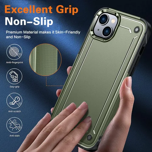 Vista 6 de Oneagle Funda para iPhone 14 Plus, [4 en 1] iPhone 14 Plus con protector de pantalla 9H HD + protector de lente de cámara[10 pies a prueba de caídas