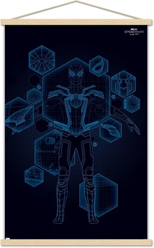 Vista 16 de Trends International Marvel Spider-Man: No Way Home - Póster técnico de pared, 22.4 pulgadas de largo x 14.7 pulgadas, versión enmarcada de madera