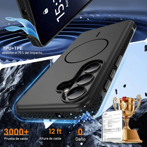 Vista 4 de Jshru Funda para Samsung Galaxy S26 Plus/Galaxy S25 Plus: para Galaxy S24 Plus [compatible con Magsafe] [2 protectores de pantalla HD] cubierta