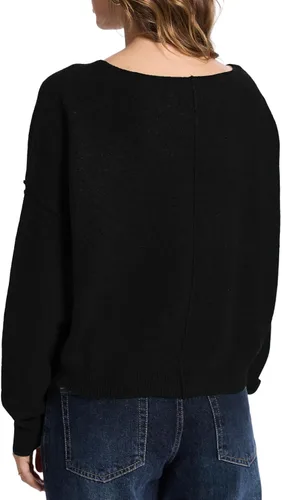 Vista 4 de FAlABLE - Suéter para mujer con hombros descubiertos y cuello barco, pullover holgado de manga larga, acogedor de punto, para otoño e invierno, tops
