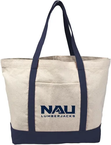 Vista 202 de Campus Lab Bolsa de lona con logotipo primario colegiado con bolsillo externo, bolsa de hombro reutilizable para ir de compras, playa Águilas A&m
